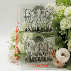 1pc Ox And Horse Clear Stamps Metal Cutting Die for DIY Scrapbooking