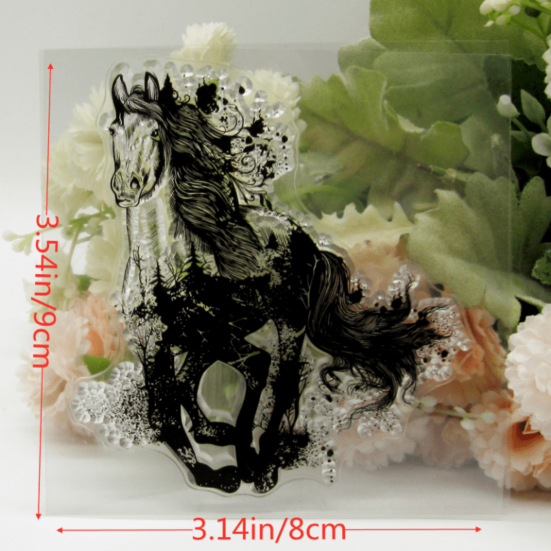 1pc Ox And Horse Clear Stamps Metal Cutting Die for DIY Scrapbooking