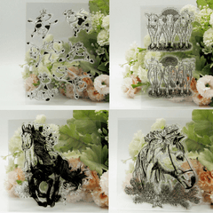 1pc Ox And Horse Clear Stamps Metal Cutting Die for DIY Scrapbooking