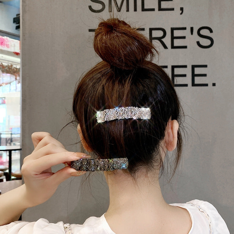 Rectangle Rhinestone Hair Clip for Women Girls