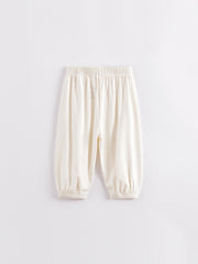 Girls Elastic Summer Cotton Trousers, Assorted Colors Kids Cuff Pants