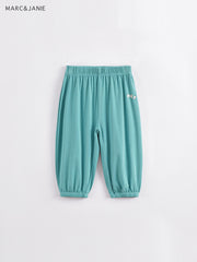 Girls Elastic Summer Cotton Trousers, Assorted Colors Kids Cuff Pants