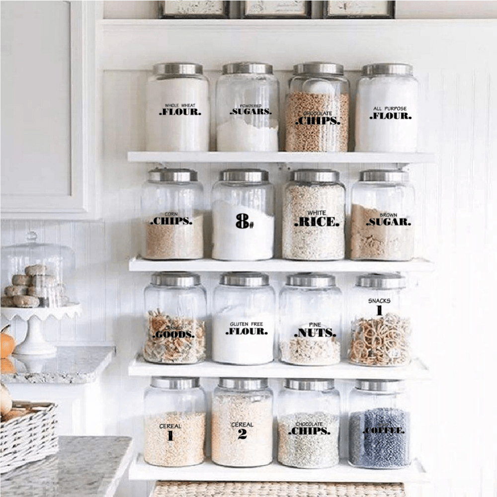132pcs Waterproof Spice Labels Adhesive Pantry Food Sticker Kitchen Jar