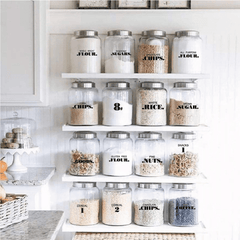 132pcs Waterproof Spice Labels Adhesive Pantry Food Sticker Kitchen Jar