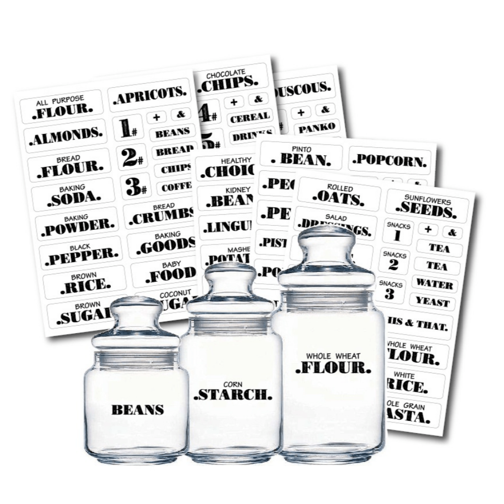 132pcs Waterproof Spice Labels Adhesive Pantry Food Sticker Kitchen Jar