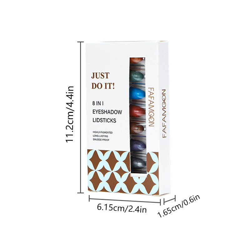 8pcs Pearly Eyeshadow Pen High Pigmented Long Lasting Waterproof Smudge Proof