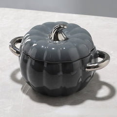 1pc Pumpkin Stockpot With Lid 18 01cm Ceramic Pumpkin Cooking Pot
