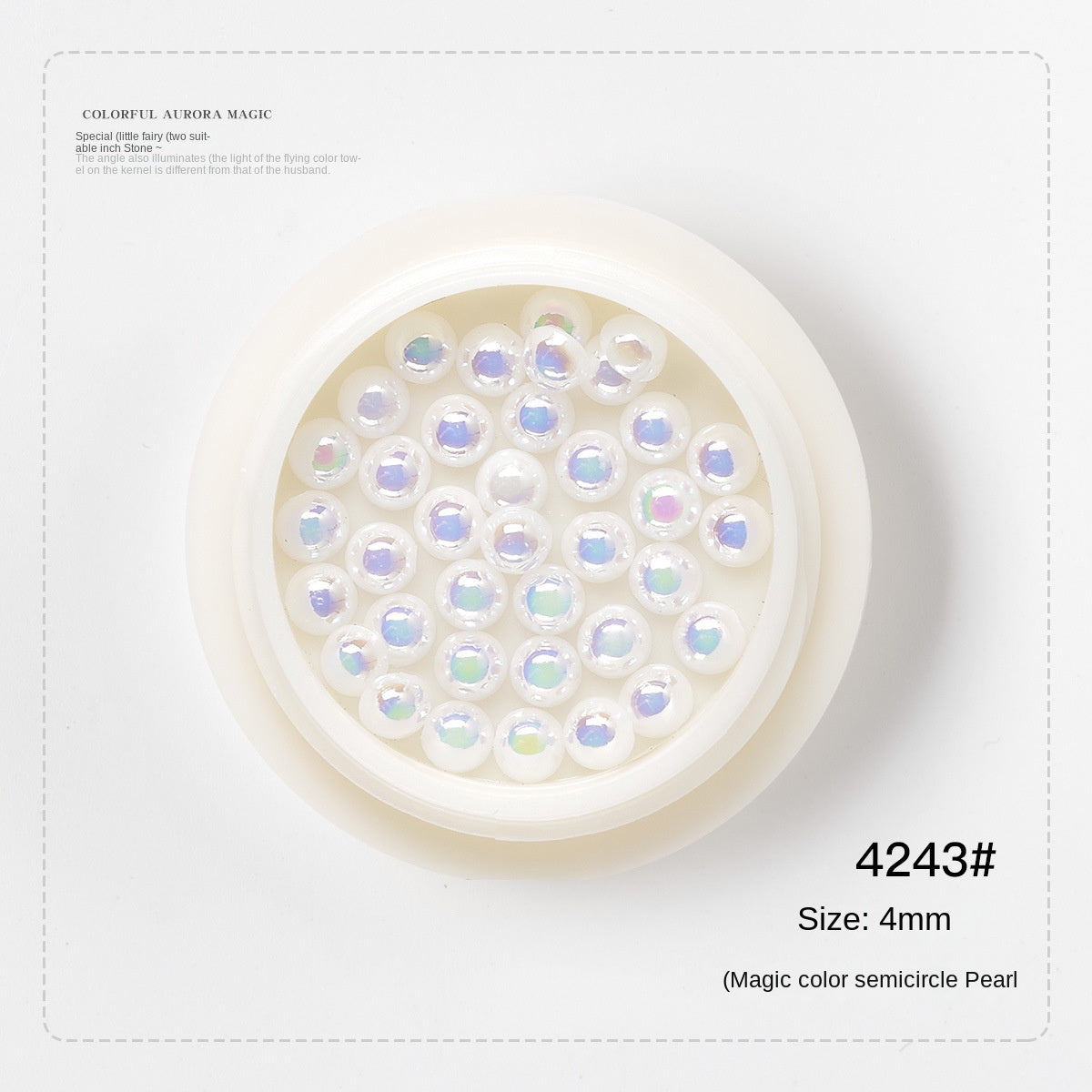 Aurora Pearls Half Round for DIY Jewelry and Nail Art