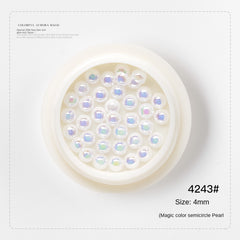 Aurora Pearls Half Round for DIY Jewelry and Nail Art