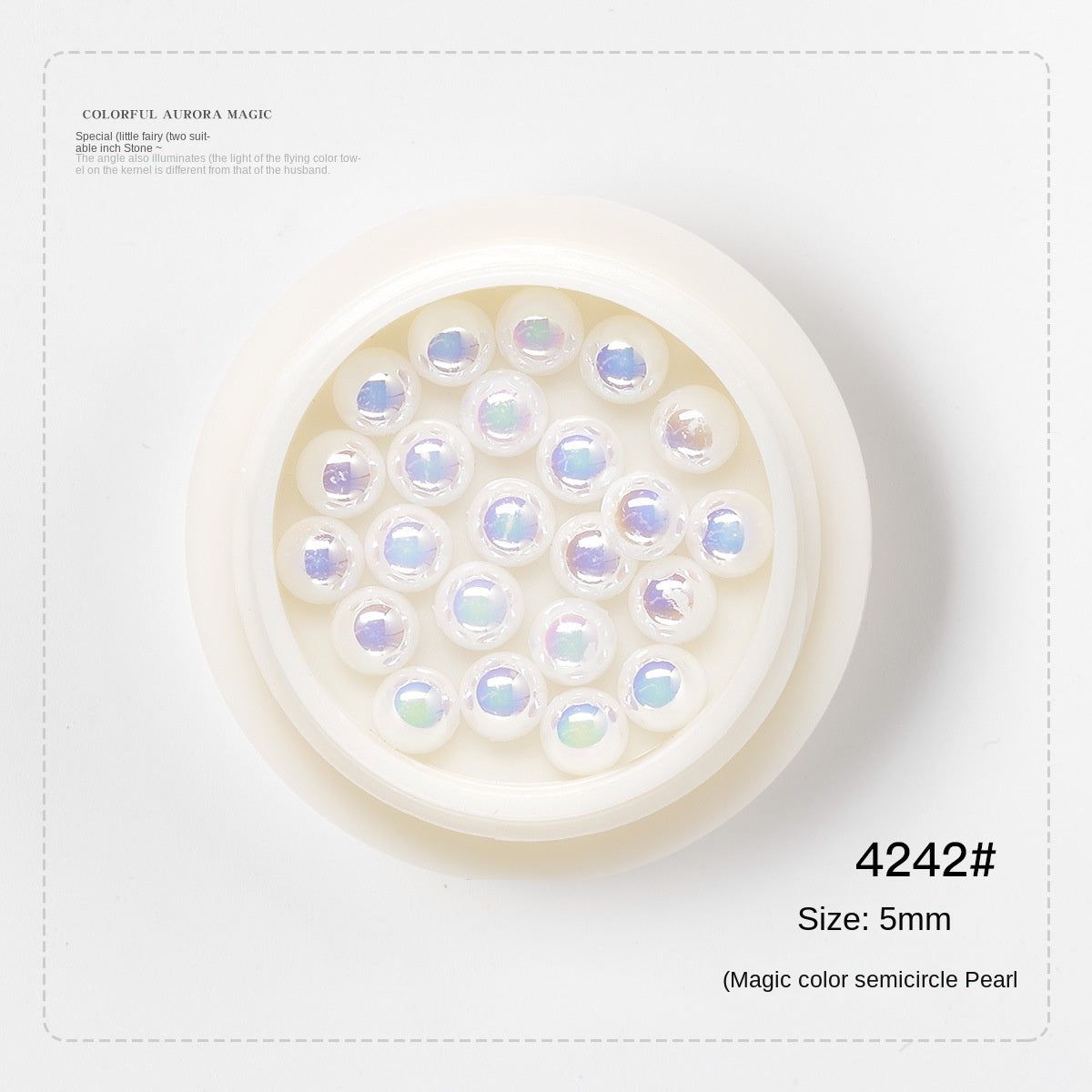 Aurora Pearls Half Round for DIY Jewelry and Nail Art