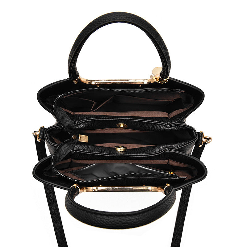 Letter Decor Tote Satchel Bag Classic Shoulder Bag Women's Work Bag