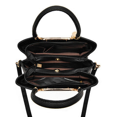 Letter Decor Tote Satchel Bag Classic Shoulder Bag Women's Work Bag