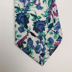 Printed Floral Neck Tie Skinny Tie For Weddings Groom