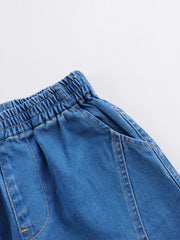 Boys Elastic Cropped Jeans Summer Pants