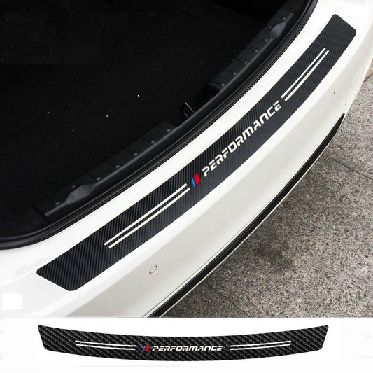 Enhance BMW Look: Carbon Fiber Performance Rear Bumper Sticker