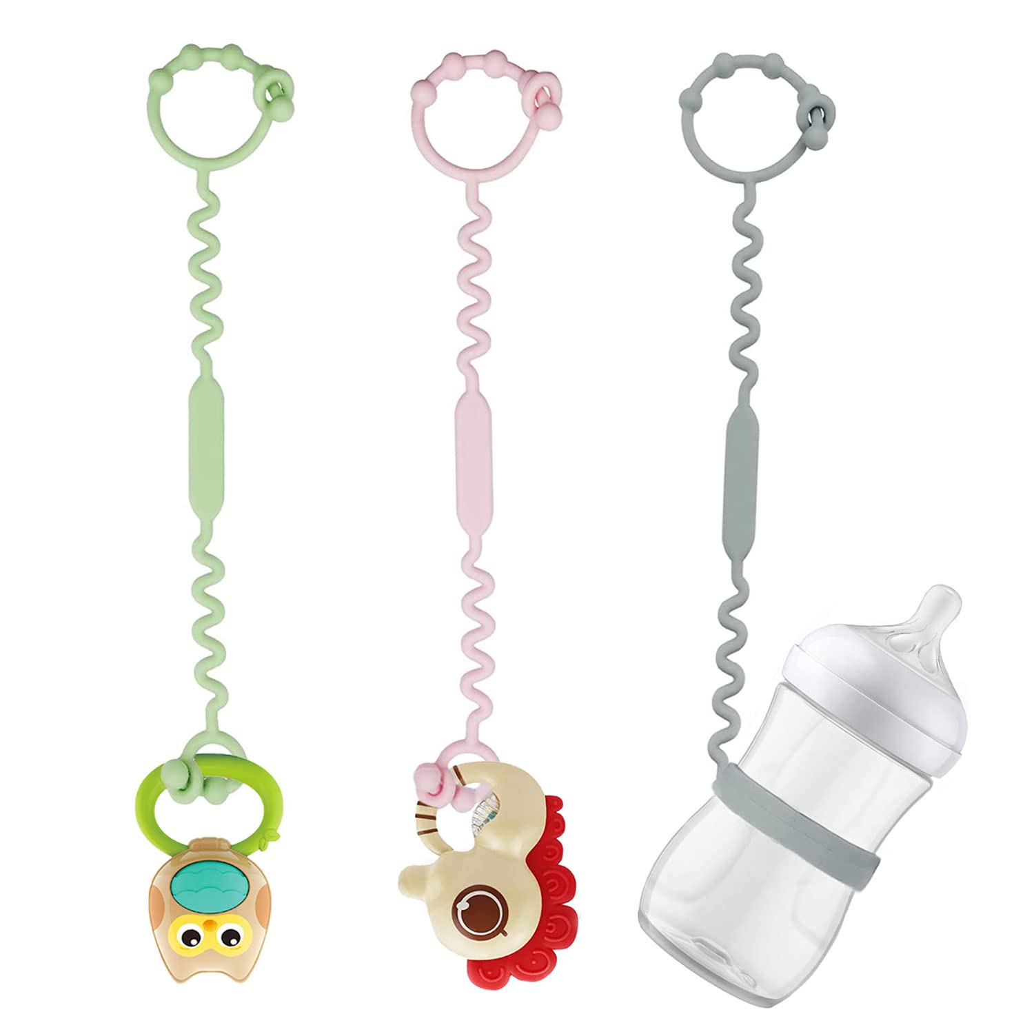 Adjustable Stroller Strap for Toys - Keep Bottles and Sippy Cups Off Floor