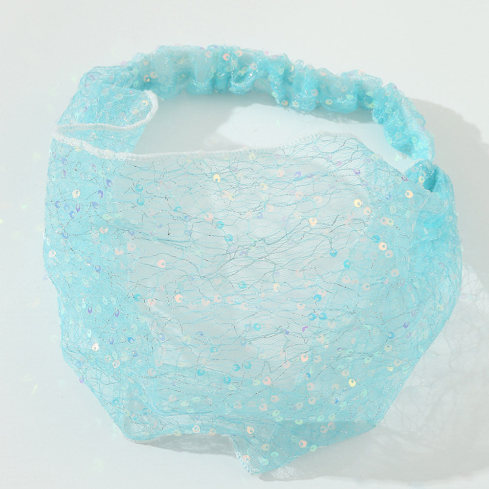 Sequins Headband Wide Hair Band Turban Elastic Hair Accessories