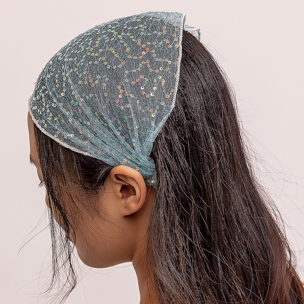 Sequins Headband Wide Hair Band Turban Elastic Hair Accessories
