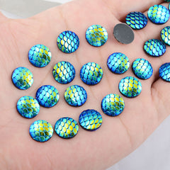30pc Resin Iridescent Mermaid Glitter Appliques for DIY Jewelry