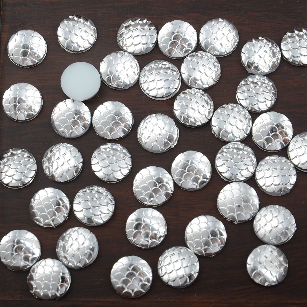 30pc Resin Iridescent Mermaid Glitter Appliques for DIY Jewelry
