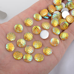 30pc Resin Iridescent Mermaid Glitter Appliques for DIY Jewelry
