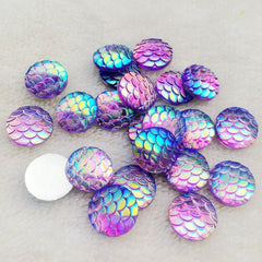 30pc Resin Iridescent Mermaid Glitter Appliques for DIY Jewelry