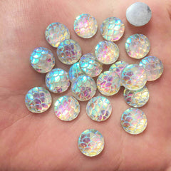 30pc Resin Iridescent Mermaid Glitter Appliques for DIY Jewelry