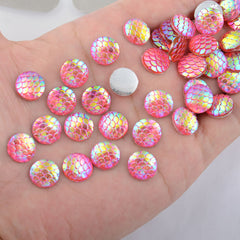 30pc Resin Iridescent Mermaid Glitter Appliques for DIY Jewelry