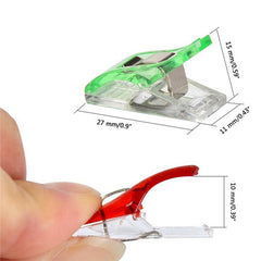Colorful Plastic Sewing Craft Quilt Binding Clips - Pack of 50, 20, 10
