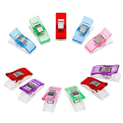 Colorful Plastic Sewing Craft Quilt Binding Clips - Pack of 50, 20, 10