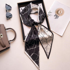 Printed Skinny Silk Twilly Scarf Neck Tie
