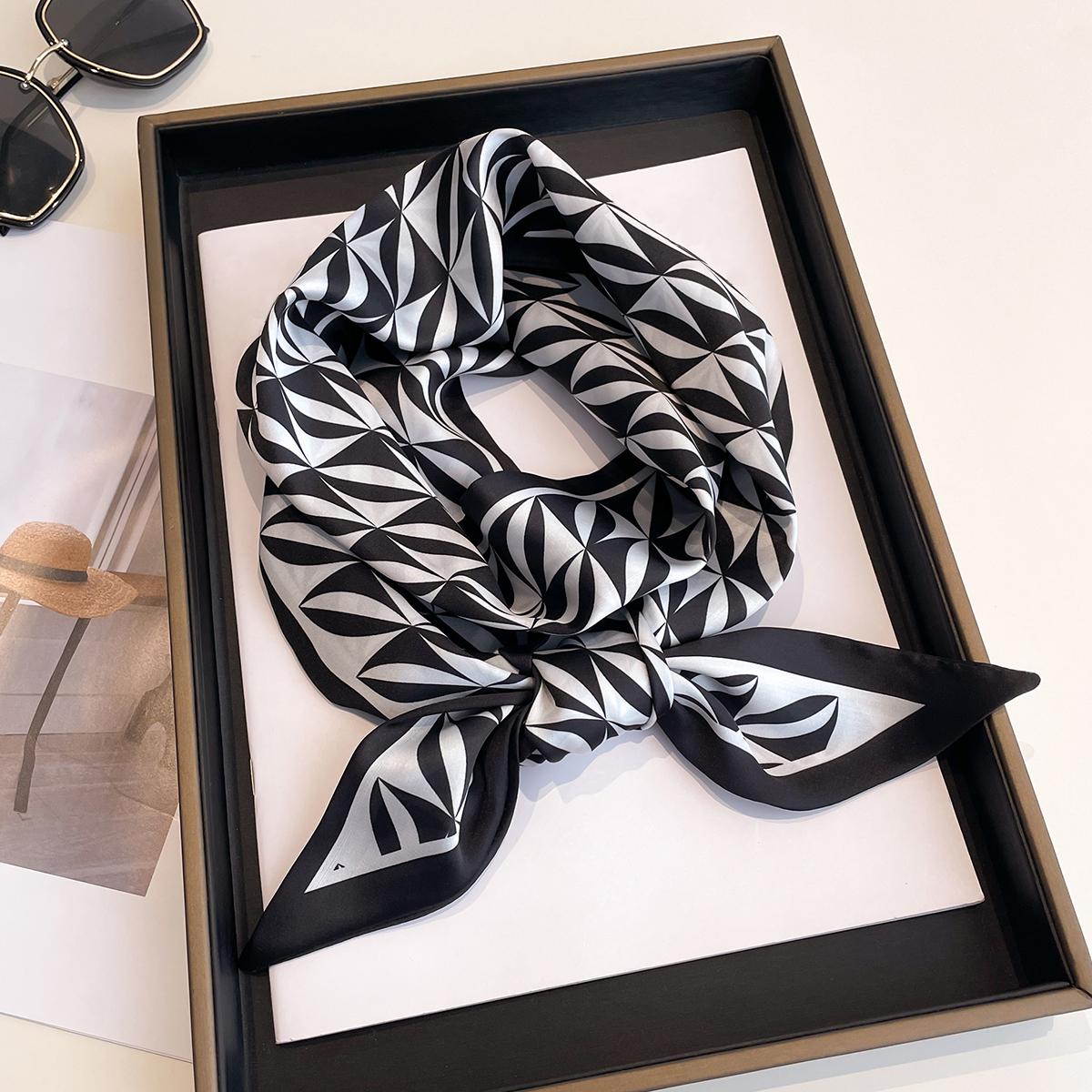Silk Twilly Scarf Satin Neckerchief Women's Hair Ribbon Bag Wrap