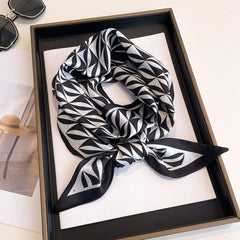 Silk Twilly Scarf Satin Neckerchief Women's Hair Ribbon Bag Wrap