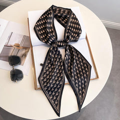 Silk Twilly Scarf Satin Neckerchief Women's Hair Ribbon Bag Wrap