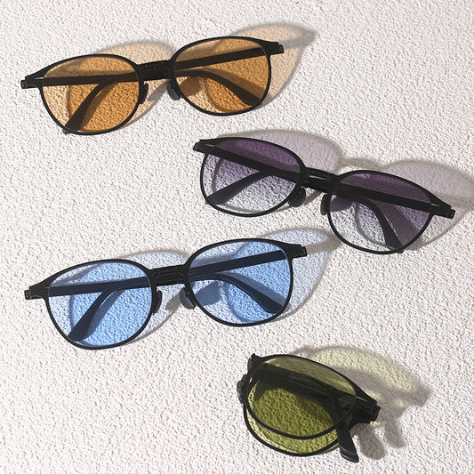 BY005 Men's Foldable Driving Sunglasses Metal Frame UV400 Polarized Eyewear