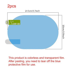 2 Pcs Rainproof Car Mirror Sticker Anti-fog Film Shield