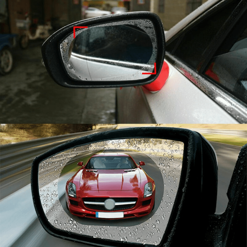 2 Pcs Rainproof Car Mirror Sticker Anti-fog Film Shield