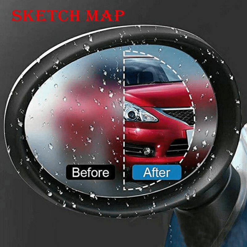 2 Pcs Rainproof Car Mirror Sticker Anti-fog Film Shield