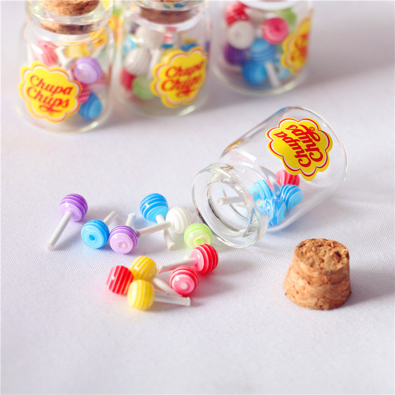 Dollhouse Kitchen Food DIY Play Props 15pcs for Kids Lollipops Cans & More
