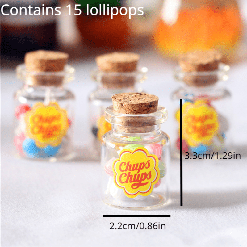 Dollhouse Kitchen Food DIY Play Props 15pcs for Kids Lollipops Cans & More