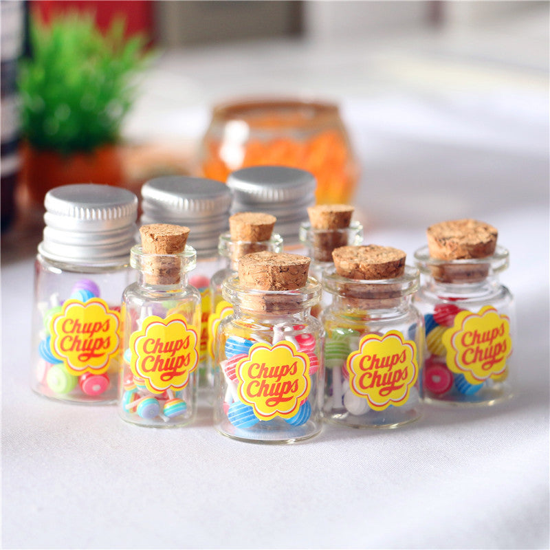 Dollhouse Kitchen Food DIY Play Props 15pcs for Kids Lollipops Cans & More