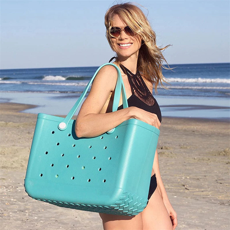 Large Capacity Beach Storage Bag Solid Shoulder Bag Portable Toiletry