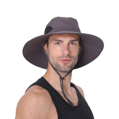 Men's Wide Brim Bucket Hat for Hiking Safari