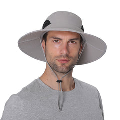 Men's Wide Brim Bucket Hat for Hiking Safari