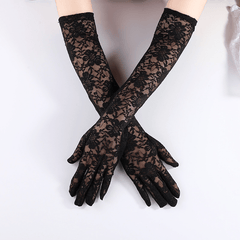 Lace Gloves Solid Floral Decorative Women's Gloves