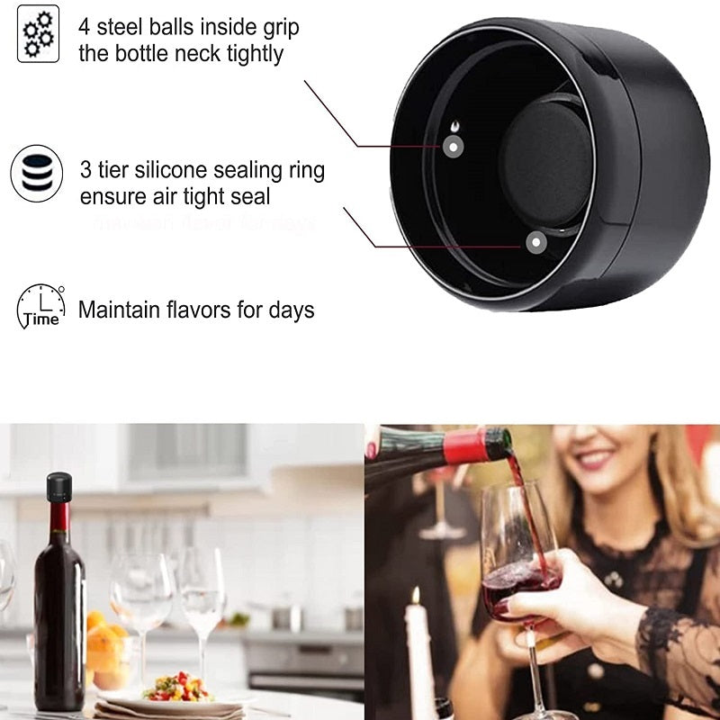 2 pcs Silicone Vacuum Wine Bottle Stopper - Keep Wine Fresh & Preserve Flavor