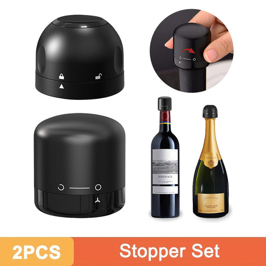 2 pcs Silicone Vacuum Wine Bottle Stopper - Keep Wine Fresh & Preserve Flavor