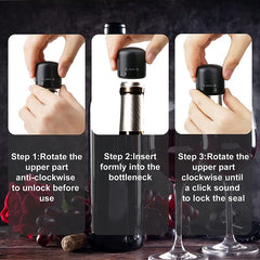 2 pcs Silicone Vacuum Wine Bottle Stopper - Keep Wine Fresh & Preserve Flavor