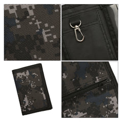 Canvas Camo Wallet Trifold Coin Purse Zip Pocket Men Boys