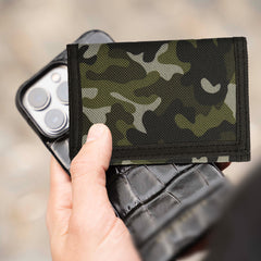 Canvas Camo Wallet Trifold Coin Purse Zip Pocket Men Boys